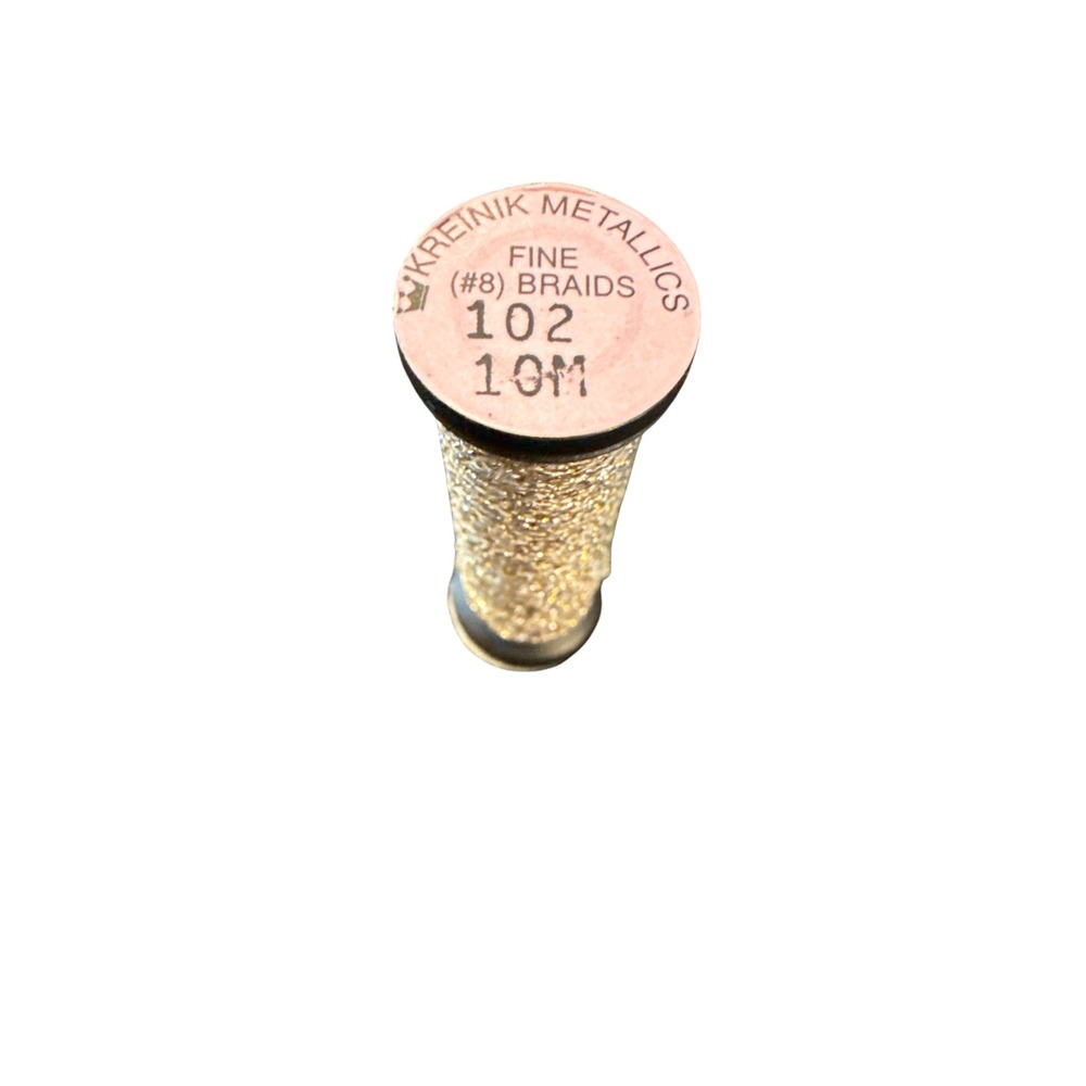 Kreinik Fine #8 Braid Thread 10M Vatican Gold embroidery Metallic 102 Spool